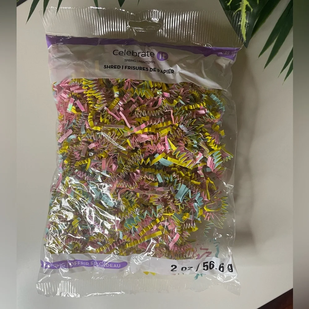 Multicolor Shreds, Easter grass pastel colored basket filler,Paper filler,5 bags
